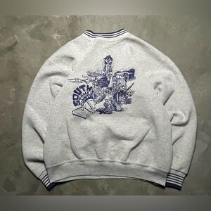 Gray Graphic Thermal Sweater - Men’s Large, baggy  Fit